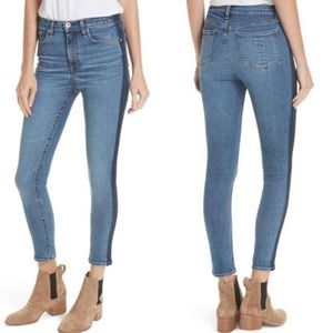 Rag & Bone high rise ankle skinny in indigo tux